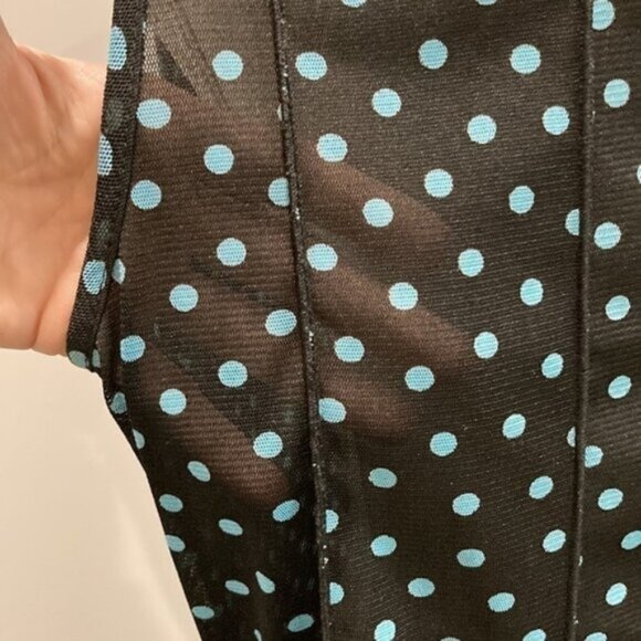 LAURA Black Sheer Polka Dot Sleeveless Dress 14 - Picture 8 of 12